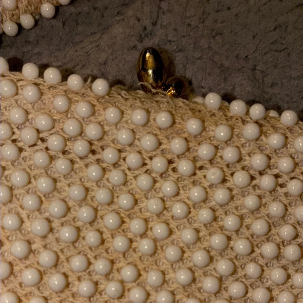 Corde’ Bead Elegant Cream Beaded Handbag - Picture 7 of 12